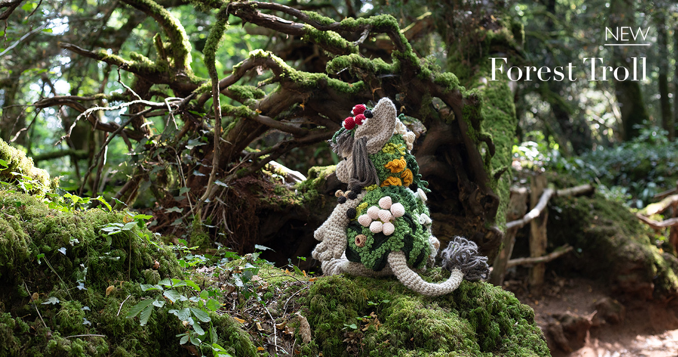 NEW Forest Troll crochet kits beneath the trees TOFT